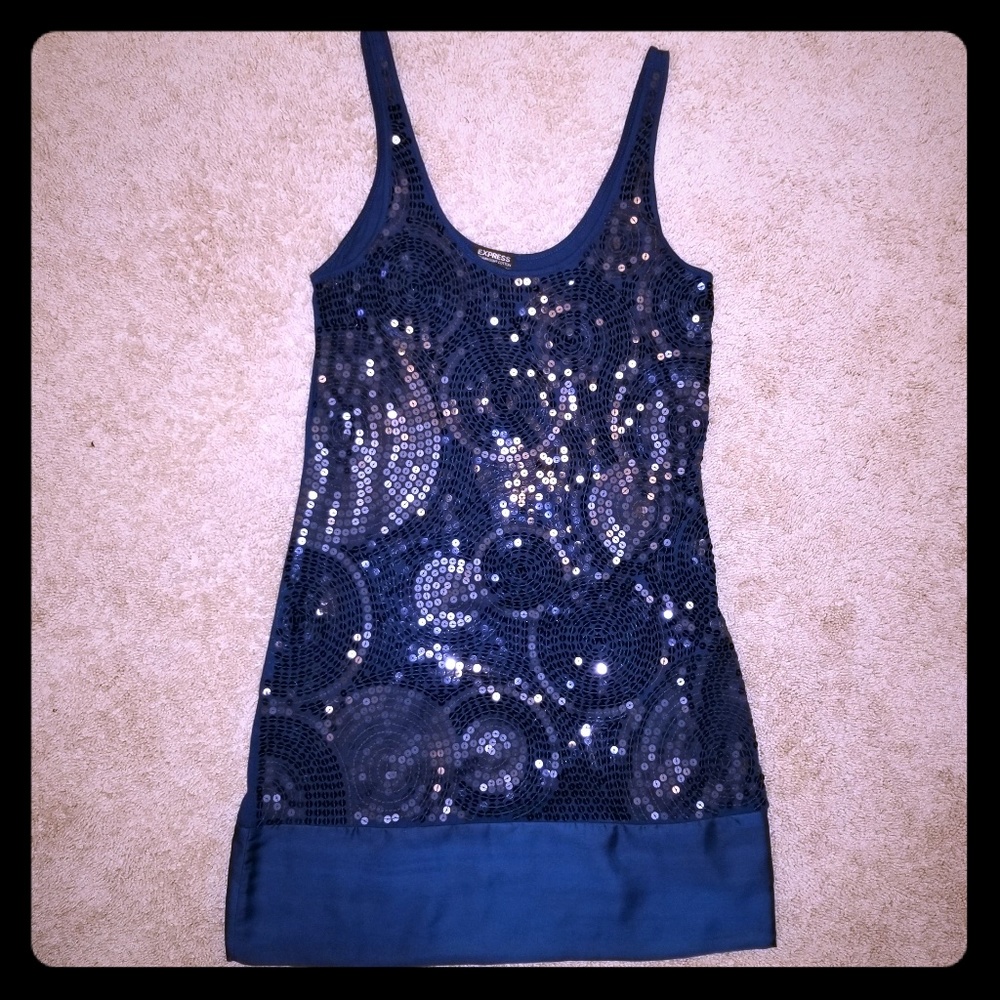 Sale! Express Blue Sequence Dress